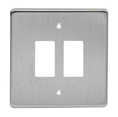 Varilight 2-Gang Grid Plate (Single Plate) from B&Q
