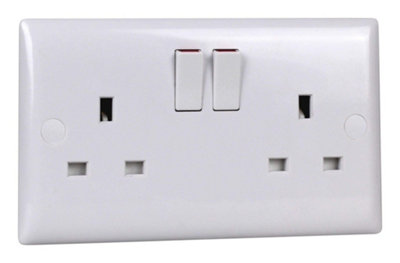 Varilight 2-Gang 13A Switched Socket (Single Pole) from B&Q