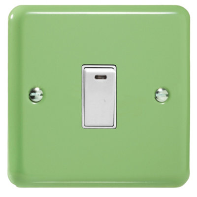 Varilight Single 20A Double Pole Switch With NeonLily Beryl Green With White RockerXy20Nw.bg from B&Q