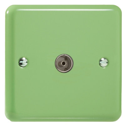 Varilight Single Tv Socket Co-AxialLily Beryl Green With Plain InsertXy8.bg from B&Q