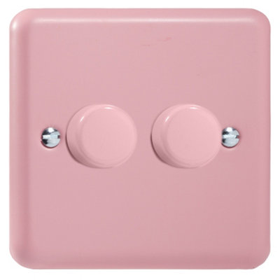 Varilight Double V-Pro Rotary 2-Way Led Dimmer 2 X 0-120WLily Rose Pink With Rose Pink KnobsJyp252.rp from B&Q