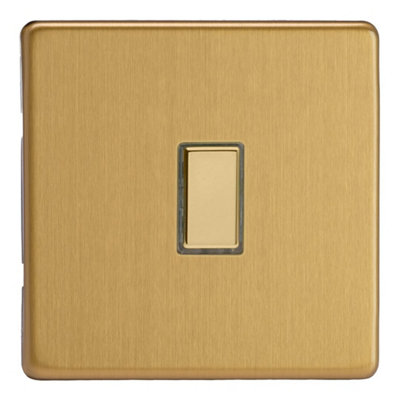 Varilight Single V-Pro Multi-Point Companion ControllerScrewless Brushed Brass With Polished Brass ButtonJdbes001S from B&Q