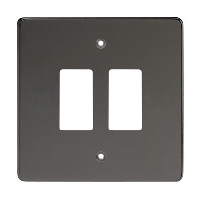 Varilight 2-Gang Grid Plate (Single Plate) Iridium Xdipg2-P from B&Q