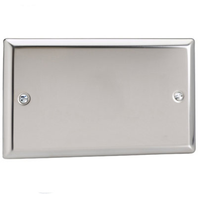 B&Q -  Double Blank PlateClassic Mirror ChromeXcdb