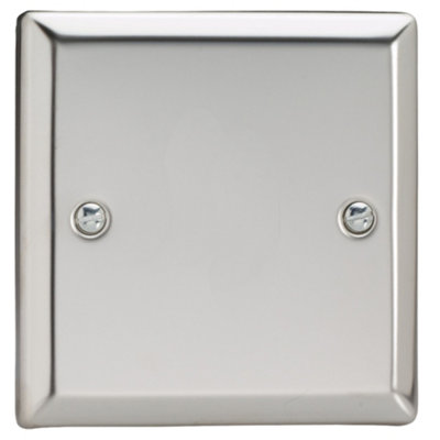 B&Q -  Single Blank PlateClassic Mirror ChromeXcsb