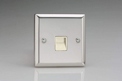 Varilight 1-Gang Telephone Plug Socket In Stylish Mirror Chrome Finish from B&Q