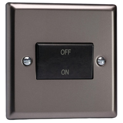 Varilight Fan Isolator SwitchClassic Pewter With Black RockerXrfib from B&Q