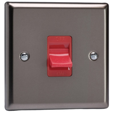 Varilight Single Cooker SwitchClassic Pewter With Red InsertXr45S from B&Q