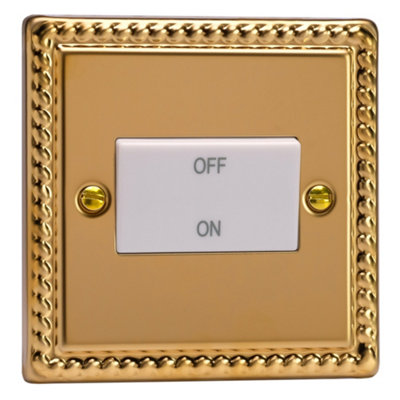 Varilight Fan Isolator SwitchClassic Georgian Brass With White RockerXgfiw from B&Q