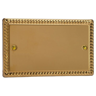 Varilight Double Blank PlateClassic Georgian BrassXgdb from B&Q
