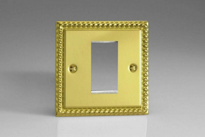 Varilight Data Grid Face Plate For 1 Data Module Width Georgian Brass Xgg1 from B&Q