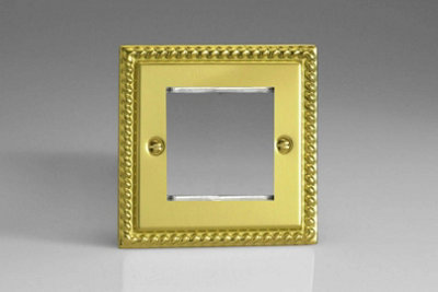 Varilight Data Grid Face Plate For 2 Data Module Widths Georgian Brass Xgg2 from B&Q