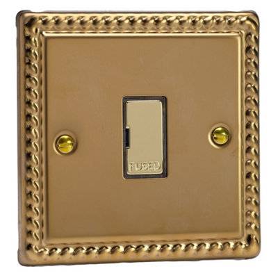 Varilight Unswitched Fused SpurClassic Georgian Brass With Polished Brass InsertXg6Ud from B&Q