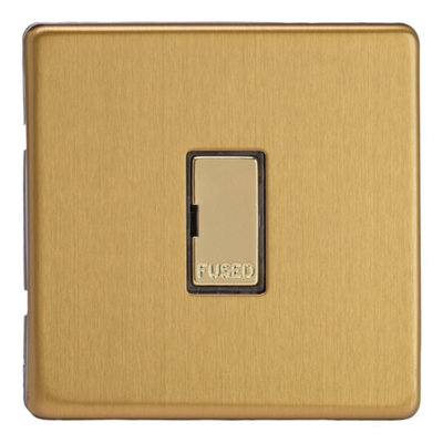 Varilight Unswitched Fused SpurScrewless Brushed Brass With Polished Brass InsertXdb6Uds from B&Q