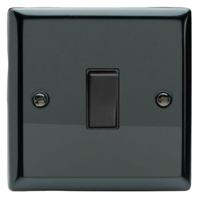 Varilight Single 20A Double Pole SwitchClassic Iridium With Black RockerXi20B from B&Q