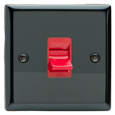 Varilight Single Cooker SwitchClassic Iridium With Red InsertXi45S from B&Q