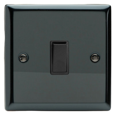 Varilight Single Rocker Light Switch IntermediateClassic Iridium With Black RockerXi7B from B&Q
