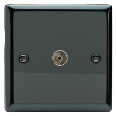 Varilight Single Tv Socket Co-AxialClassic Iridium With Plain InsertXi8 from B&Q