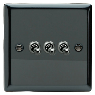 Varilight Triple Toggle Light Switch 2-WayClassic Iridium With Iridium TogglesXit3 from B&Q
