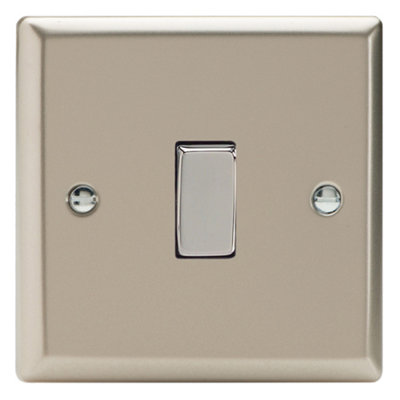 Varilight Single Rocker Light Switch IntermediateClassic Satin With Chrome RockerXn7D from B&Q