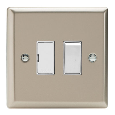 Varilight Switched Fused SpurClassic Satin With White InsertXn6W from B&Q