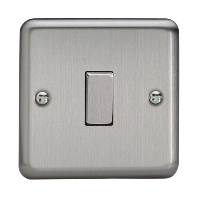 Varilight Xs1D Rocker Switches Steel 1-Gang from B&Q