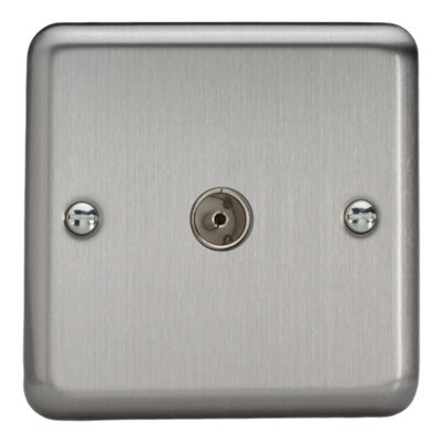Varilight Single Tv Socket Co-AxialValue Matt Chrome With Plain InsertXs8 from B&Q