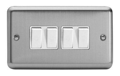 Varilight Xs9W Rocker Switches 4 Gang White from B&Q