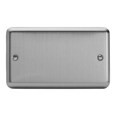 B&Q -  Double Blank PlateValue Matt ChromeXsdb