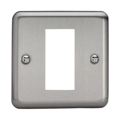 Varilight Data Grid Face Plate For 1 Data Module Width Matt Chrome Xsg1 from B&Q
