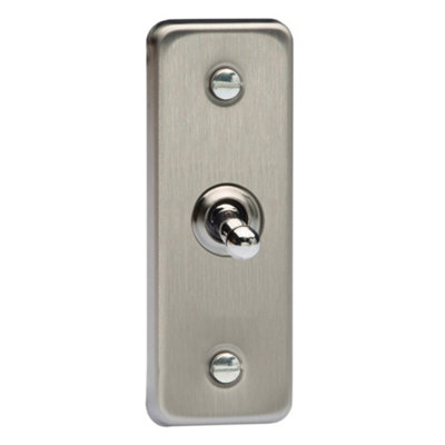 Varilight 1-Gang 10A 1- Or 2-Way Toggle Architrave Switch Brushed Steel