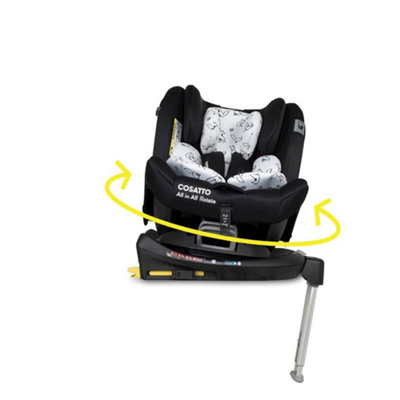 Cosatto All In Rotate 360 Swivel Spin Car SeatGroup 0+1230-36 Kg0-12 YearsIsofixErfAnti-Escape (Black Foxed) from B&Q
