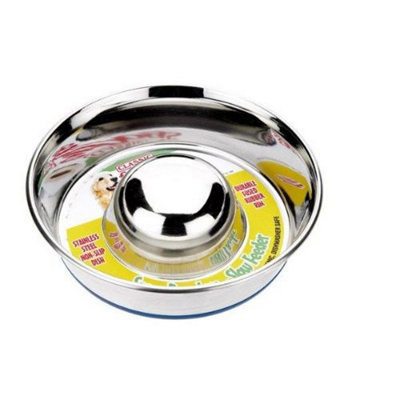 Super Prem S/steel Non Tip Slow Feeder 880Ml (195mm Dia) from B&Q
