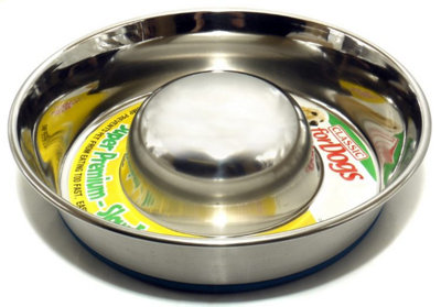 Super Prem S/steel Non Tip Slow Feeder 1700Ml (240mm Dia) from B&Q