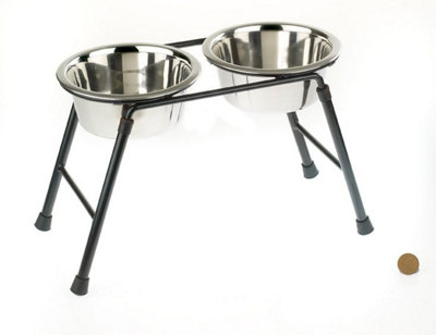 Classic High Stand Feeder Dishes (2X 900Ml) from B&Q
