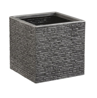 Strata 38Cm Brick Effect Square Planter Gn687-Pew-St Planter Grey
