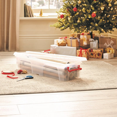 Shop Christmas wrapping paper storage.