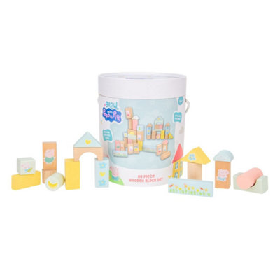 B&Q -  Grow With Peppa Pig 80 Piece Wooden Block Set