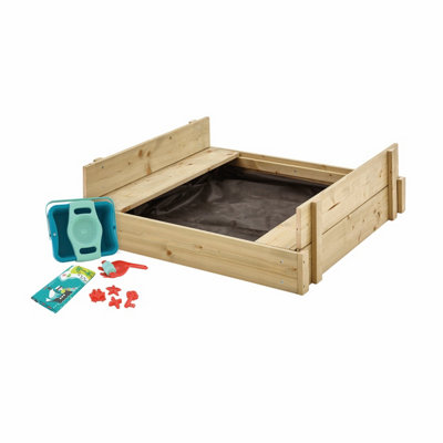 B&Q -  Tp Wooden Lidded Sandpit With Dig & Explorer Accessory KitFsc Certified