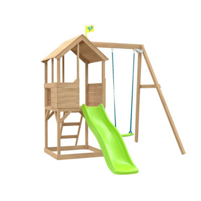 TP Toys Tp Treehouse Wooden Play Tower With Wavy Slide & Swing ArmFsc Certified from B&Q
