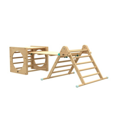 TP Toys Tp Active-Tots Pikler Style Wooden Climbing TriangleCube & SlideFsc Certified from B&Q