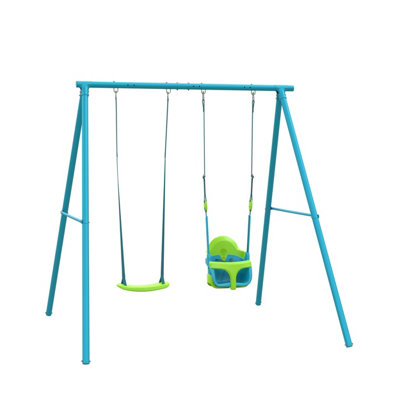 TP Toys Tp Deluxe Double Metal Swing With Rapide & Quadpod Seats from B&Q