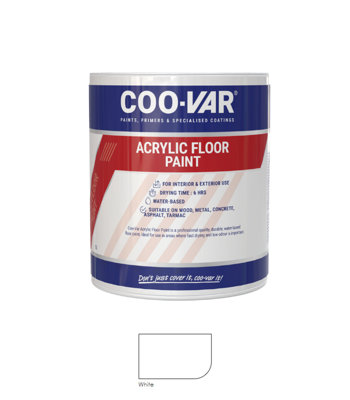 Coovar Acrylic Floor PaintWhite5 Litre from B&Q