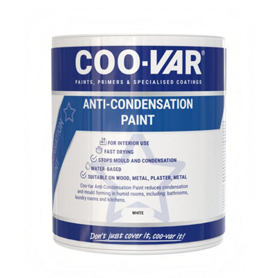 Coo-Var Anti Condensation Interior Paint White 1L from B&Q
