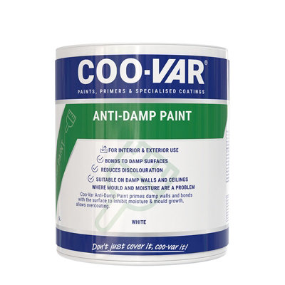Coo-Var Anti Damp Interior & Exterior Paint White 1L from B&Q