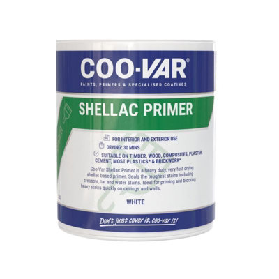 Coovar Shellac Prime All White2.5 Litre from B&Q