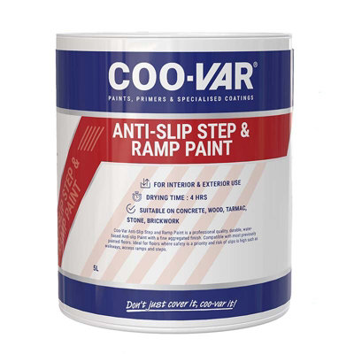 Coo-Var Anti Slip Step & Ramp Paint Clear 1L from B&Q