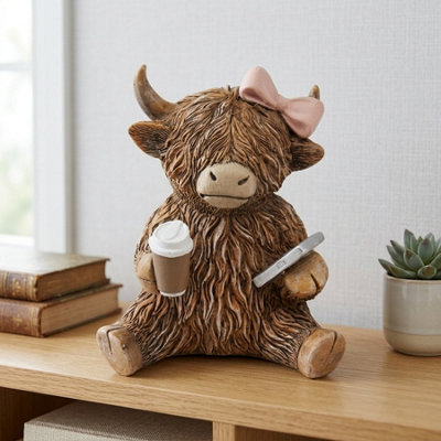  - Coffeeholic Highland Cow Decorative Ornament