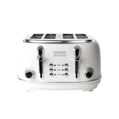 Haden Heritage White Toaster4 Slice Electric Stainless-Steel Toaster With Reheat And Defrost Functions
