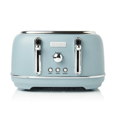 Haden Highclere Blue Toaster4 Slice Electric Stainless-Steel Toaster With Reheat And Defrost Functions1370-1630W from B&Q